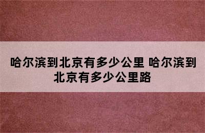 哈尔滨到北京有多少公里 哈尔滨到北京有多少公里路